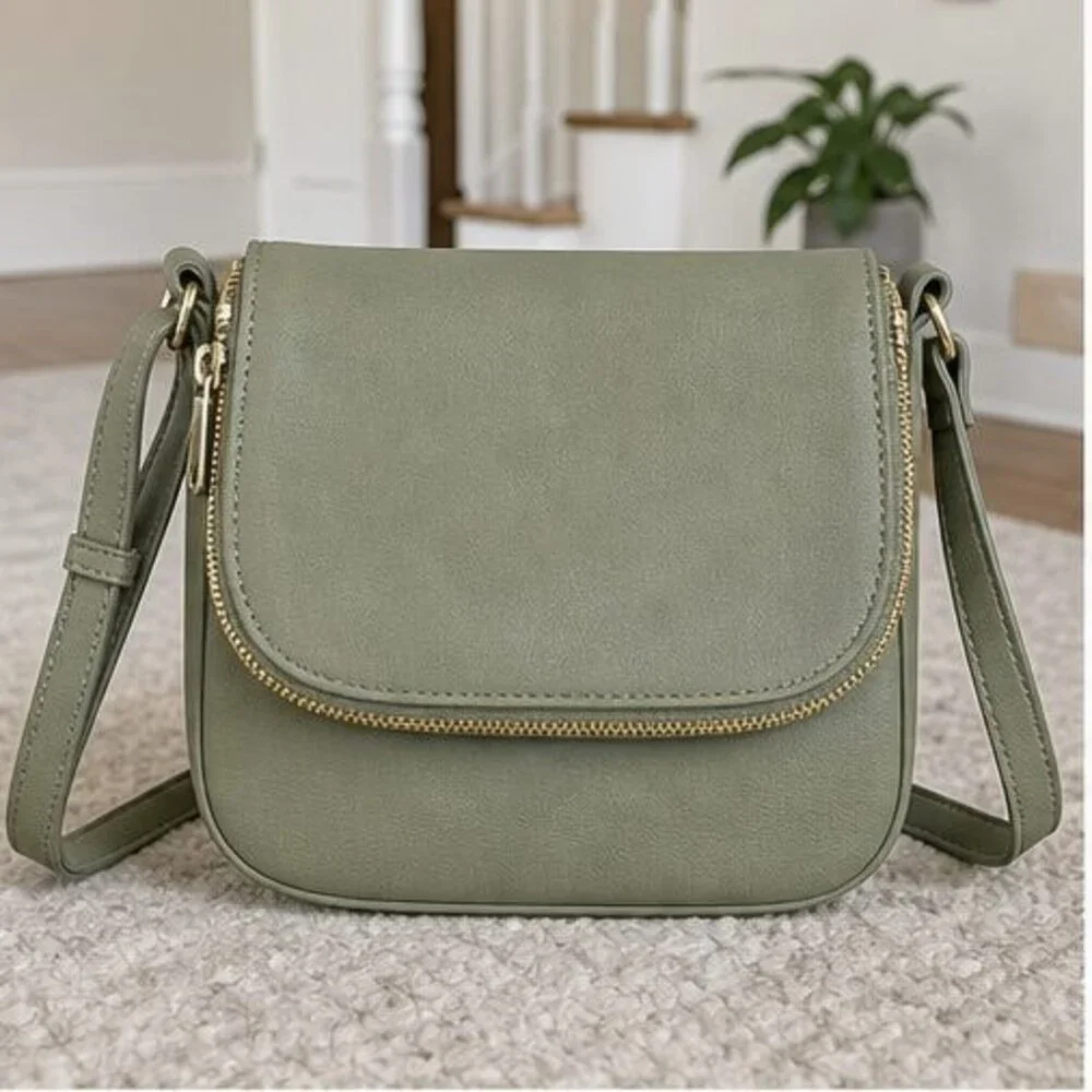 Camel Pebbled Crossbody Bag